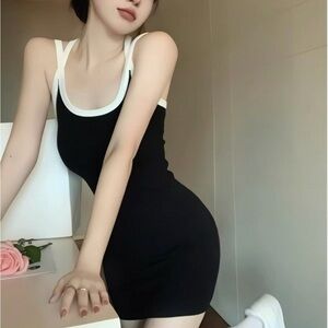 Elegant Black and White Women's Dress